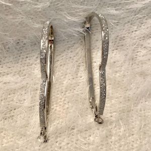 Open Heart Shimmer Hoop Earrings